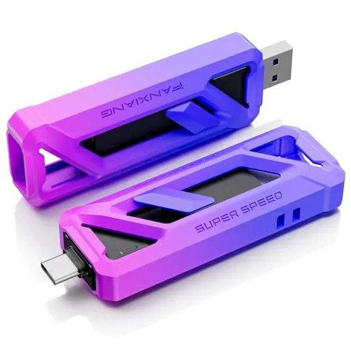 fanxiang 外付けSSD 256GB【最大読込2050MB/s】Type-C+USB 3.2 Gen2 対応 20Gbps ポータブル ssd 超小型 コンパクト スティック テレビ録画用 ゲームデータ保存 耐衝撃 アルミ 超高速 大容量 Win/M