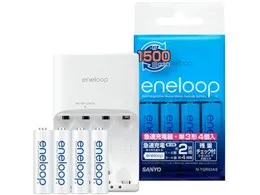 eneloop 単3形4個付残容量チェック機能付 急速充電器セット N-TGR03AS