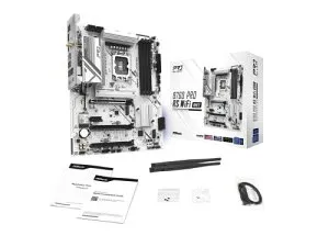Asrock B760M Pro RS WiFi ホワイト Intel Micro ATX マザーボード DDR5 DIMM 7200 MHz 256GB LGA1700 SATA3 6.0 Gb/s LED M.2
