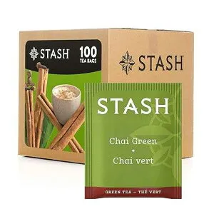 Stash Tea Chai Green Tea - Caffeinated, Non-GMO Project Verified Premium Tea with No Artificial Ingredients, 100 Count (BULK PACKAGING)