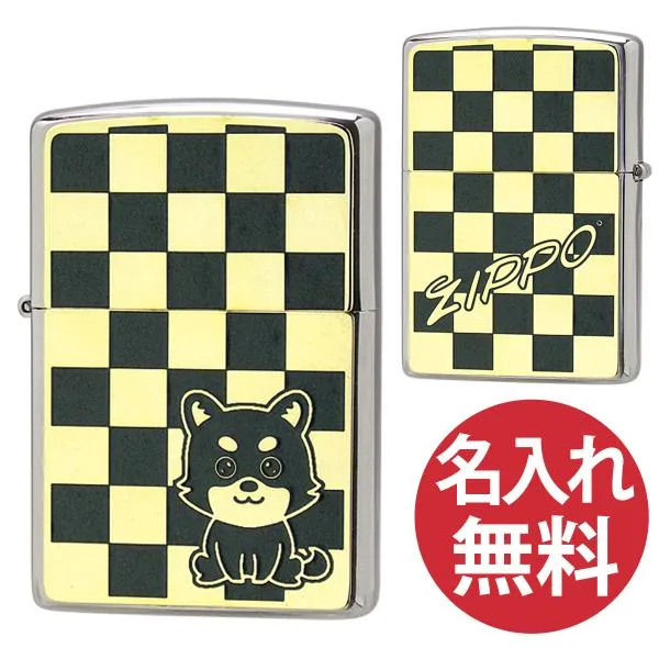 zippo ジッポ ジッポー 2MPP Dog GY GP & Paint グレー ゴールド 200 フラットボトム メタルペイントプレート zippoレギュラー イヌ 犬 いぬ