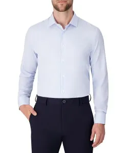 レポートコレクション メンズ トップス シャツ Report Collection Men's Long Sleeve 4-Way Stripe Dress Shirt Light Blue ブルー