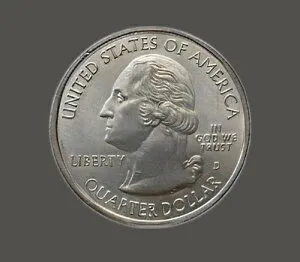 アメリカ フォート・ムルトリー 2016年 25セント銀貨 0.999、状態良好