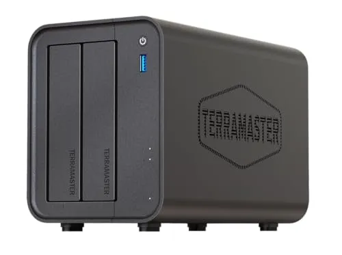 TERRAMASTER NASキット 2ベイ F2-425 デスクトップ Intel N5095 クアッドコアCPU 4GB DDR4 RAM、2.5GbE、USBポート 2 * 10Gbps 1 * 5Gbps、個人、ホーム向けネットワークストレージ「H