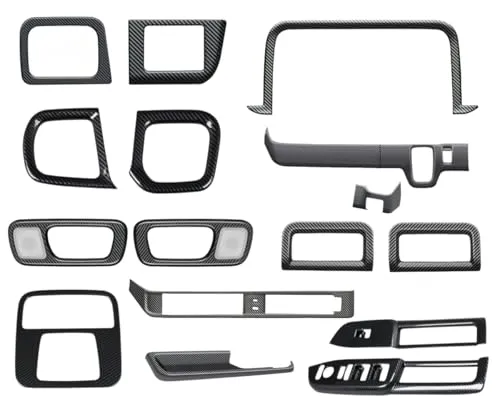 (Ithacolea)新型N-BOX/N-BOXカスタムに対応 For nbox インテリアパネルカバー 16ＰＣＳ nボックス カスタムパーツ n-box jf5 jf6 アクセサリー エヌボックス (カーボン柄)