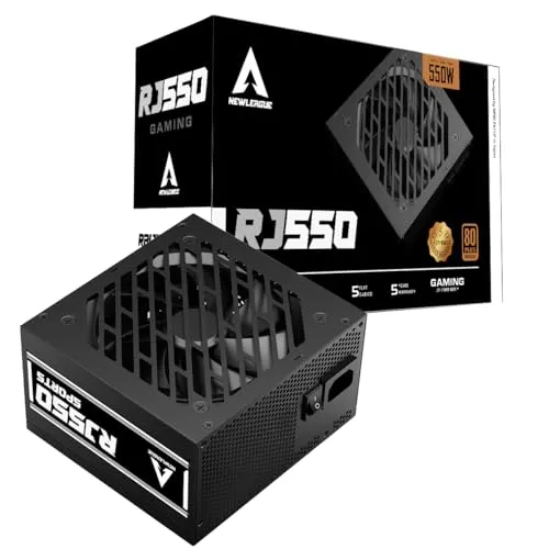 NEWLEAGUE RJ GAMING シリーズ 電源ユニット, 550W, 80PLUS BRONZE認証, 直付けモデル【5年保証】 (ブラック, 550W)