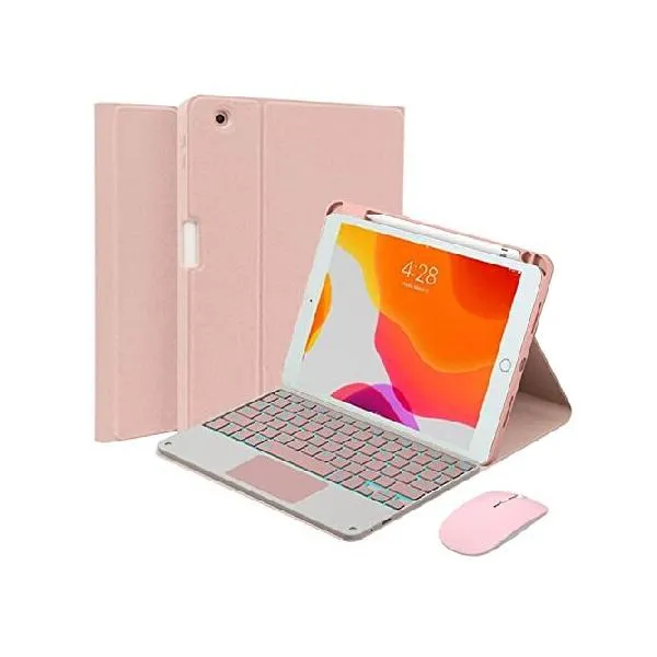 QYiiD Touchpad Keyboard Case for iPad Pro 12.9-inch 2017/2015 (Old Model, 2nd ＆ 1st Generation), Magnetically Detachable Backlit Keyboard Mo_並行輸入