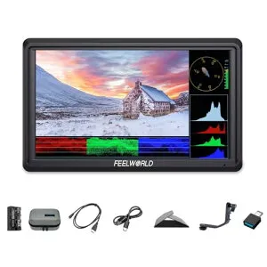 FEELWORLD FW568 6インチDSLRカメラ小型フィールドモニター3D LUT波形ベクトル図フルHD1920x1080 4K HDMI入出力（F550バッテリーと収納袋付き）