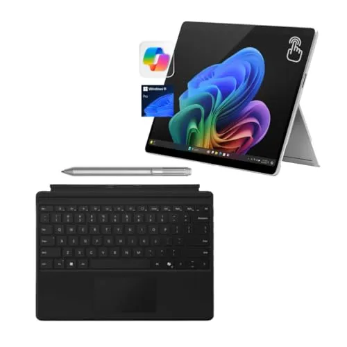 Microsoft Surface Pro 11 バンドル、13インチ Copilot+ PC ブラック Proキーボード (ペン収納なし) & ビジネスペン、AIタブレットエッセンシャルバンドル Surface Pro 11、16GB RAM、512GB