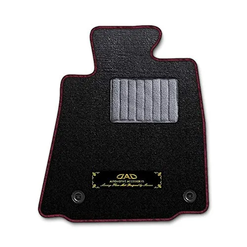 DAD ギャルソン D.A.D エグゼクティブ フロアマット TOYOTA (トヨタ) PRIUS プリウス ZVW30 年式H21/5～23/12 1台分 エレガントデザインブラック/オーバーロック（ふちどり）カラー : ワインレッド/刺繍 : ゴールド