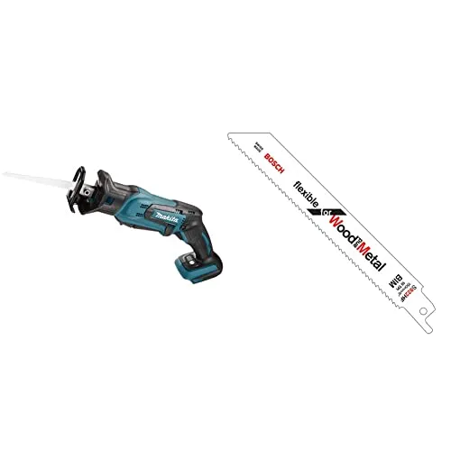 マキタ(Makita) 充電式レシプロソー 18V 3.0Ah 本体のみ JR184DZ + BOSCH(ボッシュ) 木材&金属用セーバーソーブレード2本組 S922HF/2G