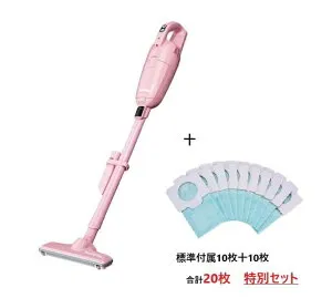 マキタ 【3点セット】10.8V充電式クリーナー CL115FDWP (ピンク) 【紙パック20枚+スタンドSCS-001セット】