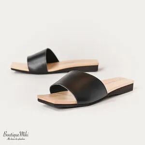 ひびのこづえ×水鳥 ひのきのはきもの KB-05 [ 本革・Iバンド/黒 ] 【国産ひのき 水鳥工業 みずとり mizutori サンダル スリッパ ルームシューズ オフィス 男女兼用 メンズ レディース】