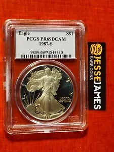 1987 S プルーフ シルバー イーグル PCGS PR69 DCAM クラシック ブルー ラベル