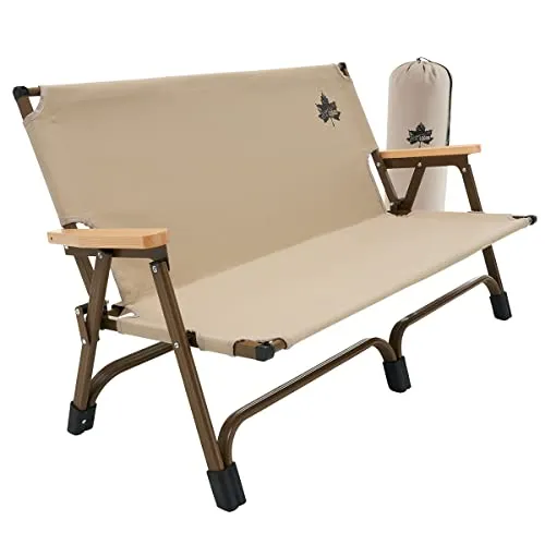 ロゴス(LOGOS) Tradcanvas ポータブルアッセムチェアfor2 73173165 ベージュ (約)幅110.5×奥行55.5×高さ61.5cm(座高28cm)