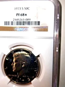 1973S 50C ケネディ ハーフ ドル NGC PF68 スター 素晴らしい光沢!