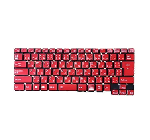交換用 FOR Fujitsu 富士通 LifeBook UH90/J3 FMVU90J3B FMVU90J3W 対応キーボード日本語 (赤)
