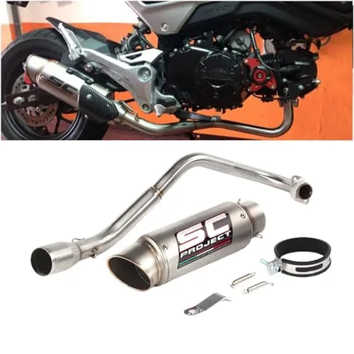 Eiksouvi スリップオン マフラー ホンダ グロム GROM/MSX125/Monkey125 JC92/JC61 対応 フルエキゾースト バイクサイレンサー (セット2)