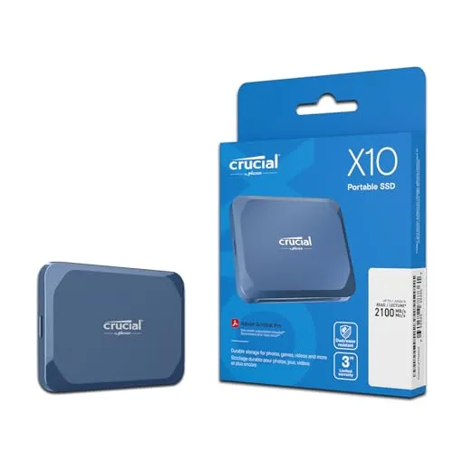 Crucial(クルーシャル) X10 外付け SSD 8TB USB3.2/Type-C iPhone15シリーズ動作確認済 最大読込速度2100MB/秒 正規代理店保証品 Mylioモデル CT8000X10SSD9-02