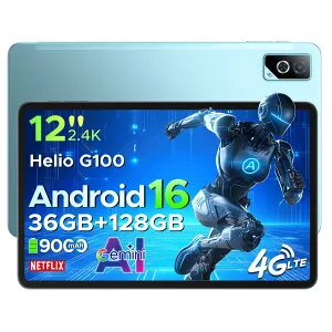 【数限定9000円オフ Android 16 大画面タブレット】DOOGEE TABG6PRO SIMフリー Android16 12インチ タブレット 2K 90Hzディスプレイ 36GB RAM+128GB ROM 9000mAh 大容量バッテリー 8コア G100高性能CPU 5G WI-FIモデル&4G L