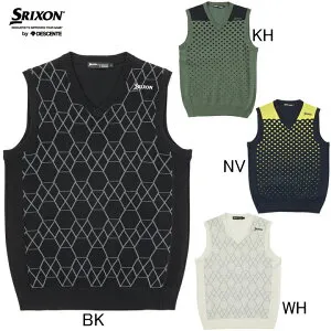 スリクソン by デサント SRIXON Vネック ニットベスト RGMWJL80 メンズ ゴルフウエア 秋冬モデル