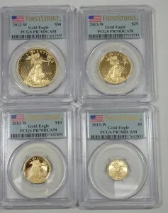 2013-W ゴールド イーグルセット PCGS PR 70 DCAM ファーストストライク ~ 1オンス/1/2オンス/1/4オンス/1/10オンス