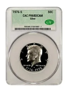 1976-S ケネディ ハーフダラー CACG PF68 ディープカメオ 40% シルバー