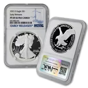 2023-S $1 シルバー イーグル NGC PF69UCAM 早期リリース ウルトラ カメオ アメリカン プルーフ