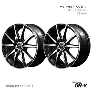 MID WHEELS/GR-γ プリメーラ 12系 アルミホイール2本セット【16×6.5J 5-114.3 INSET38 BKP】Y251665573380390×2
