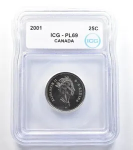 2001 P カナダ 25セント PL69 ICG *7921