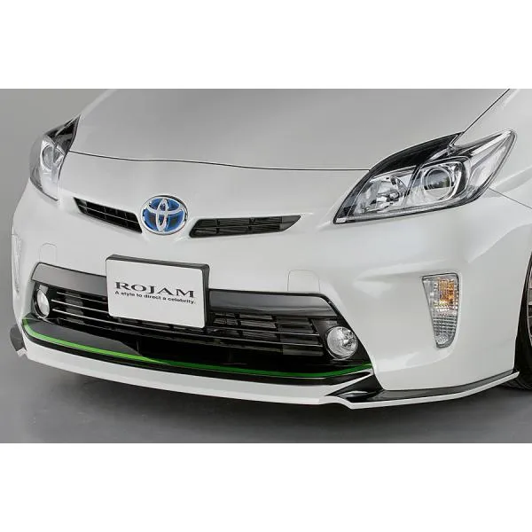 ロジャム プリウス 30系 ZVW30 後期 フロントリップスポイラー フォグ有り FRP 未塗装 23-fls-pr302 ROJAM VERDE ヴェルデ