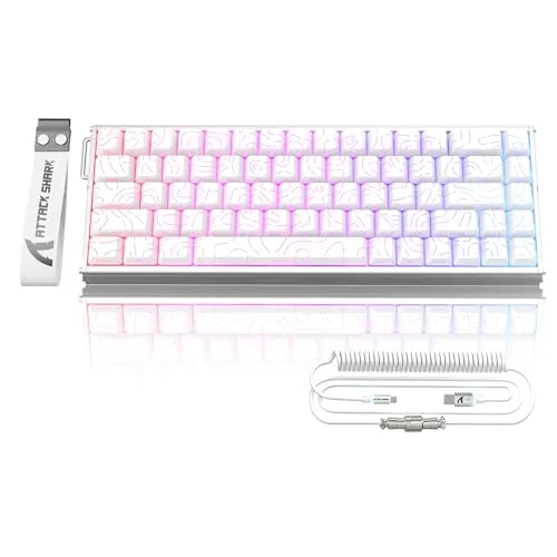 ATTACK SHARK X68MAX HE ラピッドトリガー キーボード フルアルミCNC 高性能 ゲーミングキーボード 8000HzポーリングRT0.005mm調整 超低遅延0.08msレイテンシー有線ホール効果60%レイアウト68キー 磁気スイッチ