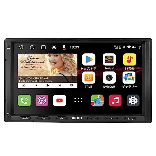 ATOTO S8MS Androidナビ 2DINディスプレイオーディオ、8コア4GB+32GB 7インチQLEDアンドロイドナビ、ワイヤレスCarPlay&Android Auto【4GLTE, WiFi対応/BT/USB テザリング】、デュアル Blu