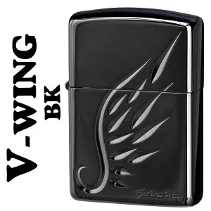 ジッポ zippo ライター ジッポーレジェンド オブ アーマー ブラック V-WING Vウイング ARMOR 喫煙具 黒 カッコイイ メンズ クール 羽 プレゼント 送料無料 【ネコポス可】