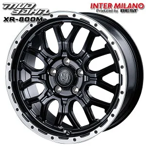 17インチ 7.0J 5H114.3 +48 インターミラノ マッドバーン XR-800M MBK/RP（マットブラック/リムポリッシュ） アルミホイール単品 4本（1台分）送料無料 個人宅発送不可