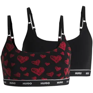 フューゴ レディース アンダーウェア ブラジャー Hugo Sports Bralette 2 Pack Open Mis