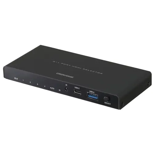 HDMIセレクタ HDMI×3＋TypeC×1 FireTVStick PS5 NintendoSwitch 対応 リモコン付属 切替器 GH-HSWH4-BK