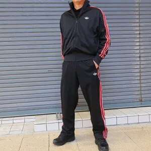 アディダス ジャージ 上下 セットアップ ファイヤーバード ルーズ ピンストライプ トラックトップ トラックパンツ メンズ n0935/m9435 ブラック/M/L/XL【adidas originals/アディダスオリジナルス/kd629