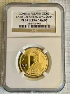 ポーランド 2001 MW Cardinal Stefan Wyszynski 200 ズロティチ ゴールド NGC PF69 UC SKU# 2863