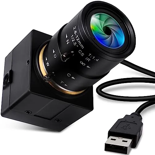 2MP USBカメラ 1080P Sony IMX323センサー 2.8-12mmズーム光学レンズ付き ローライトウェブカメラ H.264フォーマットOTG UVCプラグ&プレイ 無料ドライブ ビデオ会議 ライブストリーミング通話用 (SFV-2.8-12