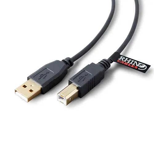 Rhinocables USB 2.0 High SpeedケーブルプリンタLead A to Bブラックケーブルゴールドコネクタ5フィート11インチ(6ft)