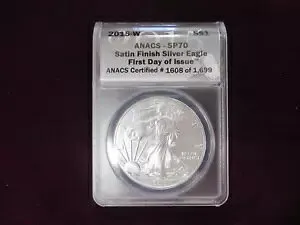 2015-W ANACS - SP70 サテン仕上げ シルバーイーグル