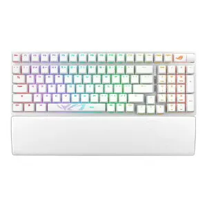 ASUSゲーミングキーボードROGStrixScopeII96Wireless白/Bluetooth/有線/2.4GHz/96%レイアウト/コンパクト/ホットスワップ対応/消音シリコンフォーム/3段階の角度調整/
