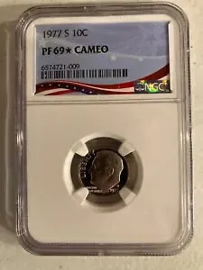 1977 S ルーズベルト ダイム 10c NGC PF69 CAM ? STAR ~ カメオ レア プルーフ