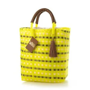 ウーヴン WOVEN ミニトート m-toto-gd-lgrn-iv （GOLD LIGHT GREEN IVORY）