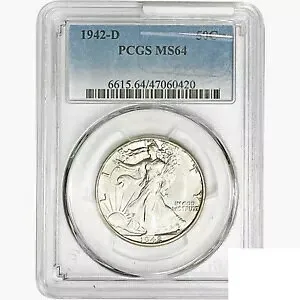 1942-D ウォーキング リバティ ハーフダラー コイン PCGS MS64