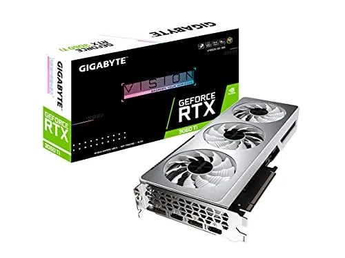 GIGABYTE (ギガバイト) GeForce RTX 3060 Ti Vision OC 8G グラフィックスカード WINDFORCE 3X 冷却システム LHR 8GB 256ビット GDDR6 GV-N306TVISION OC-8GD REV2