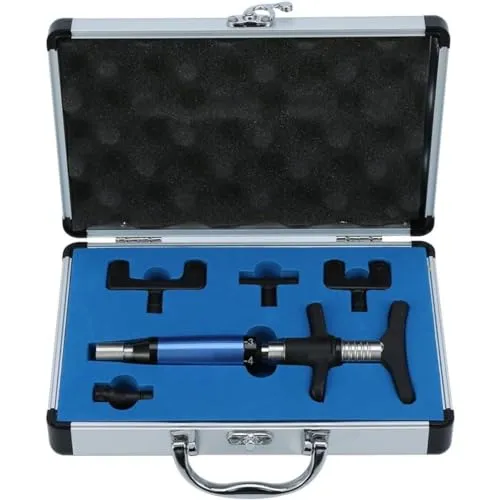 Emuia 手動式脊椎アジャストメント補助器 304ステンレス鋼製6段階圧力調節機構搭載 50N/100N/150N/200N/250N/300N負荷選択式 四頭接触点設計 体幹調整補助ツール 関節可動域補助用医療機器非該当補助具(ブルーロング)