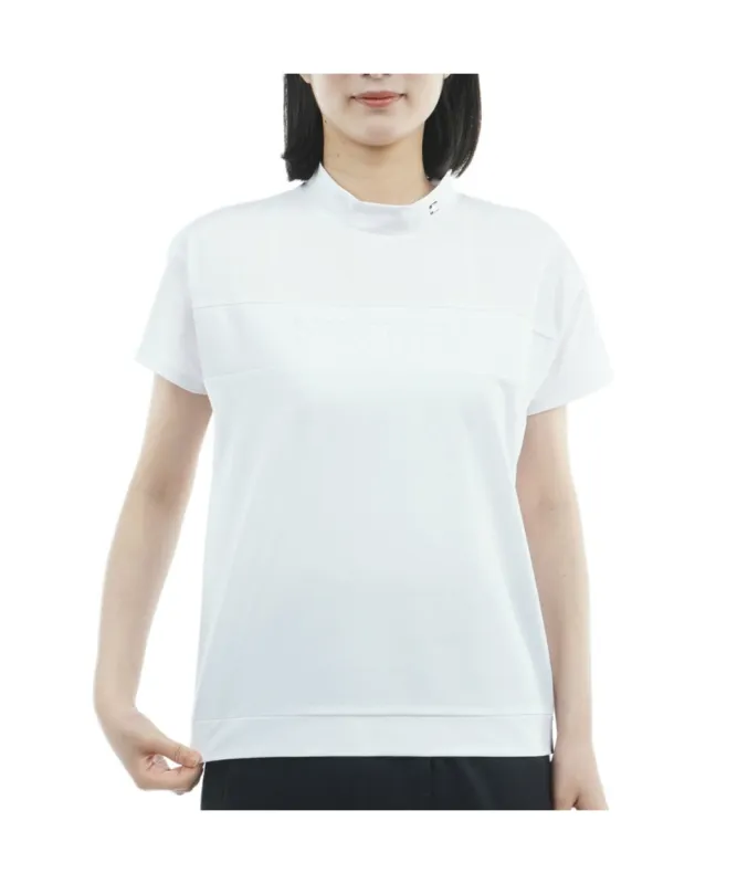 獲得ポイント84pt 30% OFF／SALE 【送料無料】トミーヒルフィガーゴルフ(TOMMY HILFIGER GOLF) ゴルフウェア 半袖シャツ エンボスロゴ半袖モックネックシャツ THLA562 【2025年秋冬モデル】 レディース WHT M