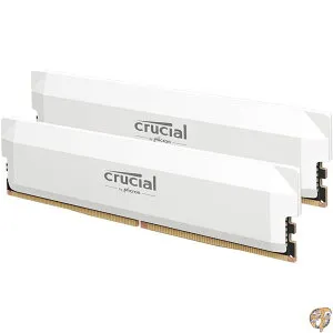 【5日最大1500円クーポン】Crucial(クルーシャル) PRO (マイクロン製) デスクトップ用メモリ 32GB×2枚 DDR5-6000 ホワイト オーバークロック CP2K32G60C40U5W